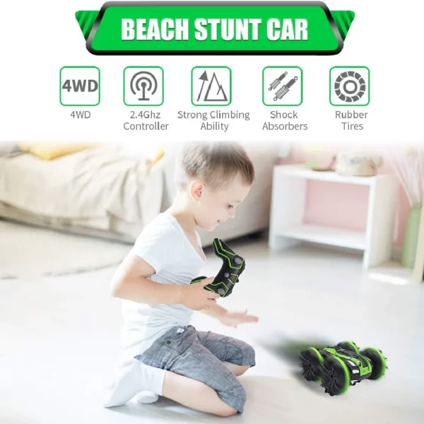 Auto Todo Terreno Verde 5 Auto TodoTerreno con Muñequera Giro 360 Grados Verde