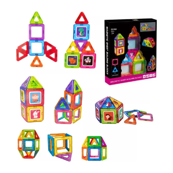 Bloques 26 pcs 577 2 Bloques Magnéticos con Stickers– Set de 26 Piezas