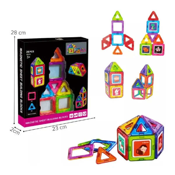 Bloques 26 pcs 577 3 Bloques Magnéticos con Stickers– Set de 26 Piezas