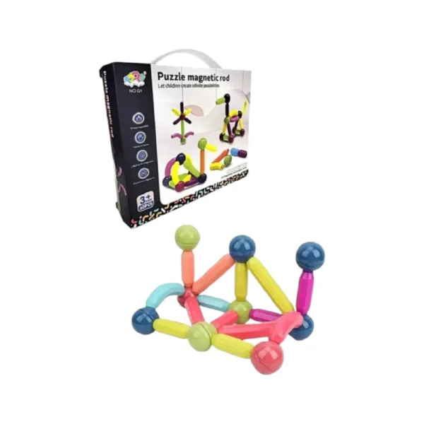 Bloques Puzzle Magnetico 30 piezas Bloques Magnéticos Puzzle Didáctico Rod– Set de 30 Piezas