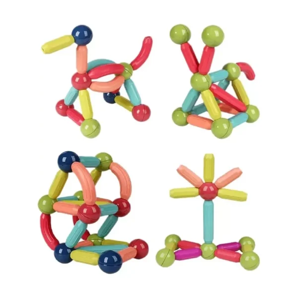Bloques 30 pcs 6955 3 Bloques Magnéticos Puzzle Didáctico Rod– Set de 30 Piezas