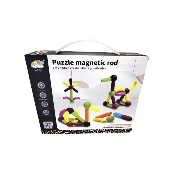 Bloques 30 pcs 6955 4 Bloques Magnéticos Puzzle Didáctico Rod– Set de 30 Piezas