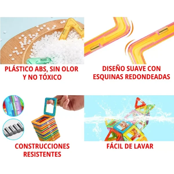 Bloques 68 pcs 6765 7 Bloques Magnéticos para Armar con Stickers – Set de 68 Piezas