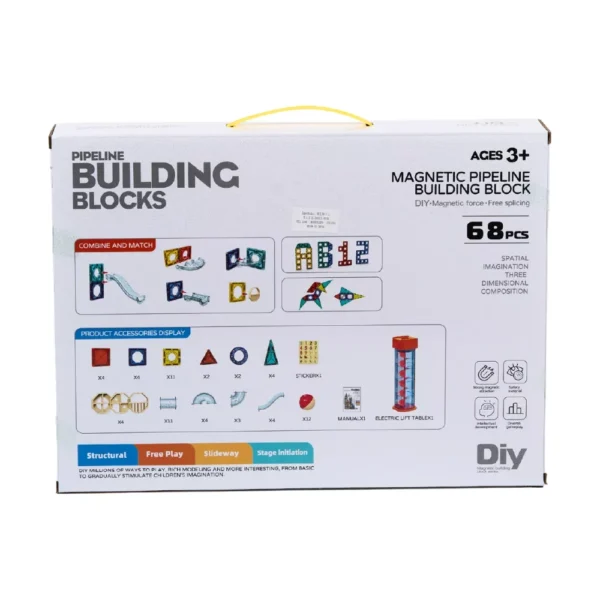 Bloques 68 pcs 6859 4 Laberinto de Bolitas Magnético con Tobogán Eléctrico – 68 Piezas
