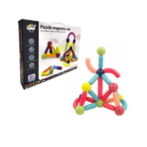 Bloques Puzzle Magnetico 70 Piezas Bloques Magnéticos Puzzle Didáctico Rod – Set de 70 Piezas