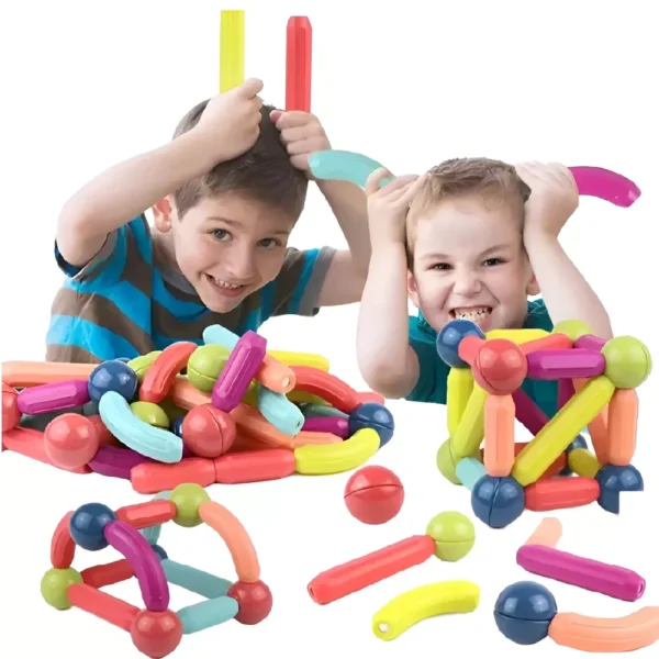 Bloques 70 pcs 6957 4 Bloques Magnéticos Puzzle Didáctico Rod – Set de 70 Piezas
