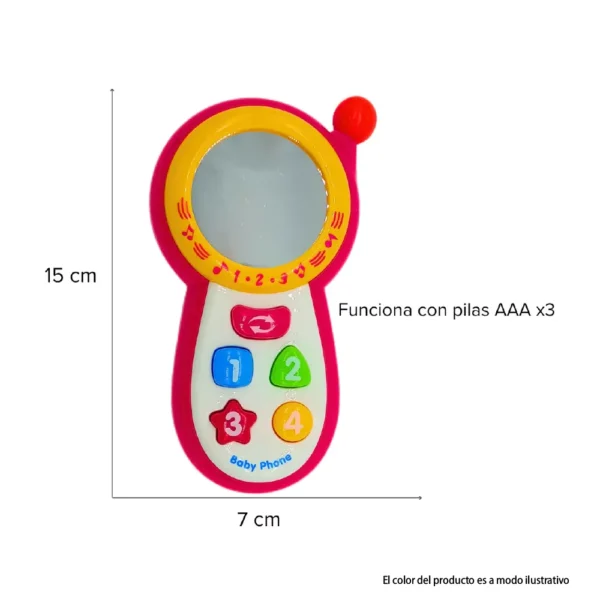 Celular 5 Teléfono Celular Juguete Celeste para Bebés Con Luz Y Sonido
