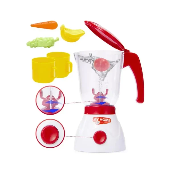 Licuadora Roja 2 Licuadora de Juguete con Frutas y Accesorios