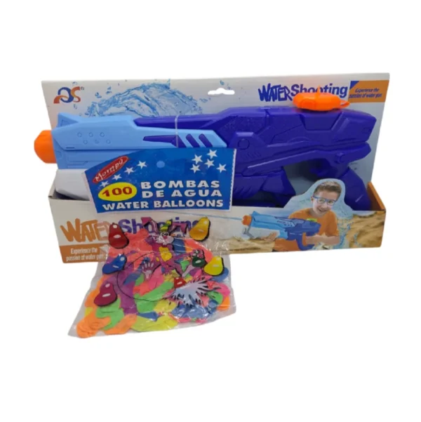 Pistola de Agua de 8 mts y Bombuchas de Agua