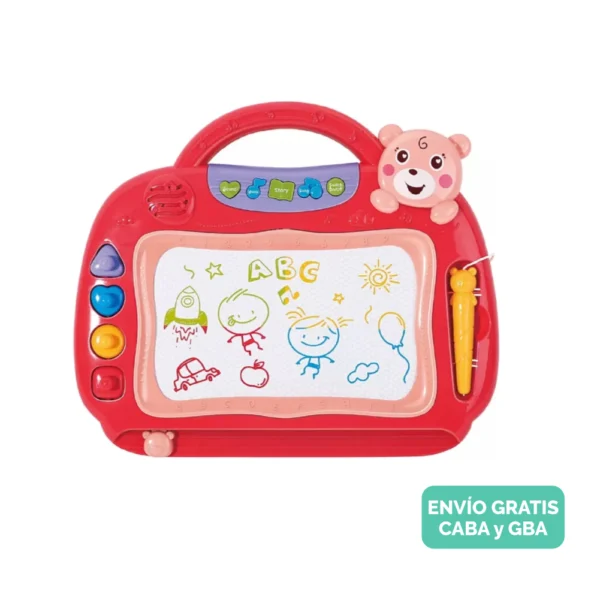 Mesa de trabajo 61 Pizarra Mágica Roja Infantil Con Música Y Sonidos Incluye Pilas