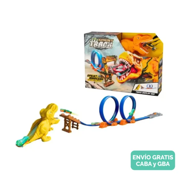 pista de auto dinosaurio Pista De Autos Dinosaurio Lanzador T-rex Carrera