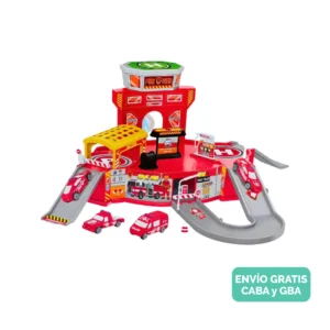 Pista Estacion de Bomberos con autitos de juguete Pista de Autos Estación de Bomberos con Accesorios