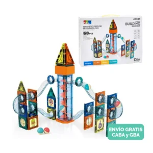 Laberinto de Bolitas Magnético con Tobogán Eléctrico – 68 Piezas Laberinto de Bolitas Magnético con Tobogán Eléctrico – 68 Piezas