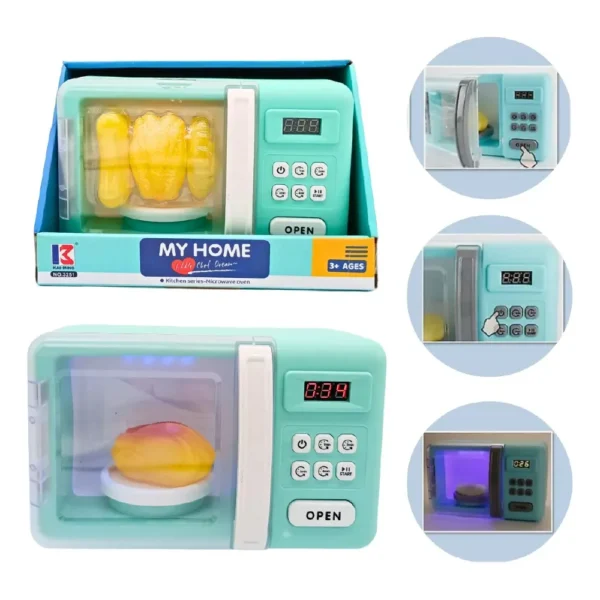 Microondas 2 Microondas de Juguete con Luz Sonido y Efecto Cocción Horno