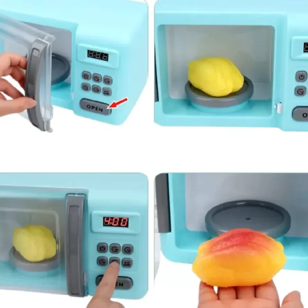Microondas 7 Microondas de Juguete con Luz Sonido y Efecto Cocción Horno