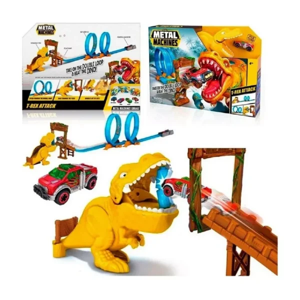 Pista Dinosaurio 2 Pista De Autos Dinosaurio Lanzador T-rex Carrera