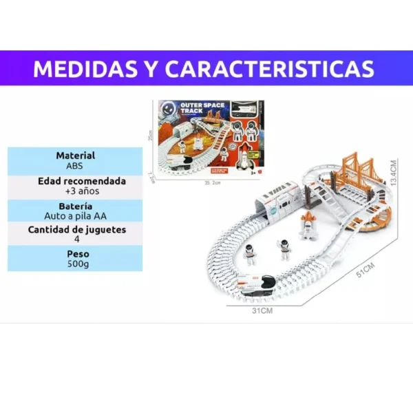 Pista Espacial 7 Pista Espacial con Astronautas y Cohete