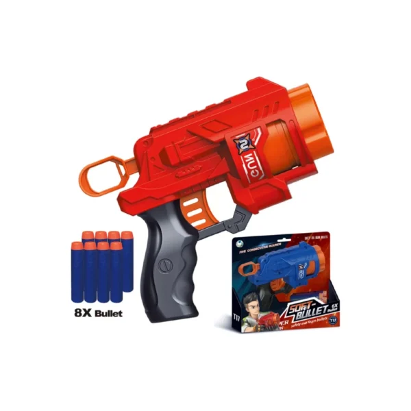 Pistola de Juguete Dardos Soft Bullet Pistola de juguete Lanza Dardos Soft Bullet con 5 Disparos