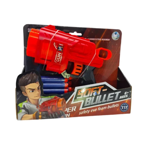 Pistola Soft Bullet t17 5 Pistola de juguete Lanza Dardos Soft Bullet con 5 Disparos