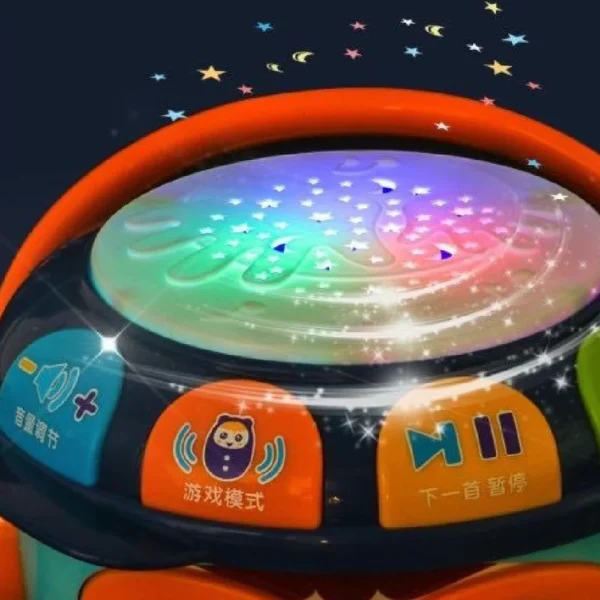 Tambor Musical Celeste 4 Tambor Musical Con Luz y Proyector Azul