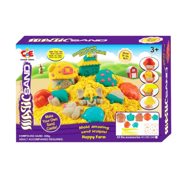 Valija Supermercado 6 Arenas Magicas Kit Arena Kinetica con Masas, Moldes y Espátulas