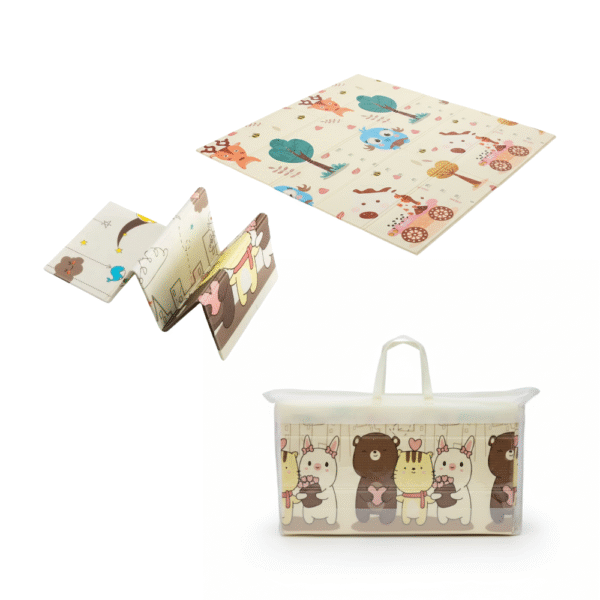 10 Alfombra Antigolpes Bebe Reversible OSOS-BOSQUE 200x180 cm y 0,8 cm Grosor