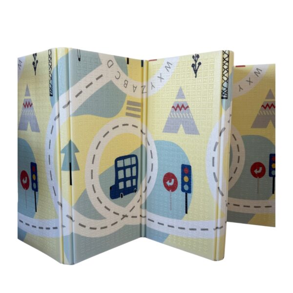 2 Alfombra Antigolpes Bebe Reversible LETRAS-CIUDAD 200x180 cm y 1,5 cm Grosor