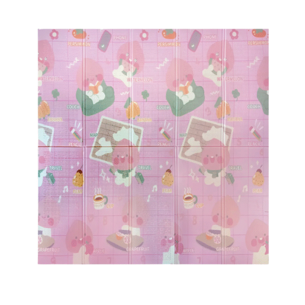 3 Alfombra Antigolpes Bebe Reversible ANIMALES GLOBO- ROSA 200x180 cm y 0,8 cm Grosor