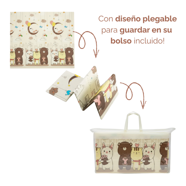 3 Alfombra Antigolpes Bebe Reversible OSOS-BOSQUE 200x180 cm y 0,8 cm Grosor