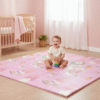 5 Alfombra Antigolpes Bebe Reversible ANIMALES GLOBO- ROSA 200x180 cm y 0,8 cm Grosor