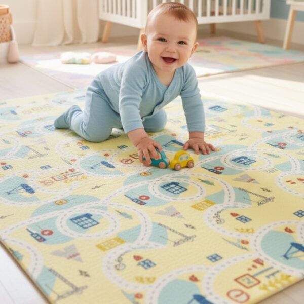 5 Alfombra Antigolpes Bebe Reversible LETRAS-CIUDAD 200x180 cm y 1,5 cm Grosor