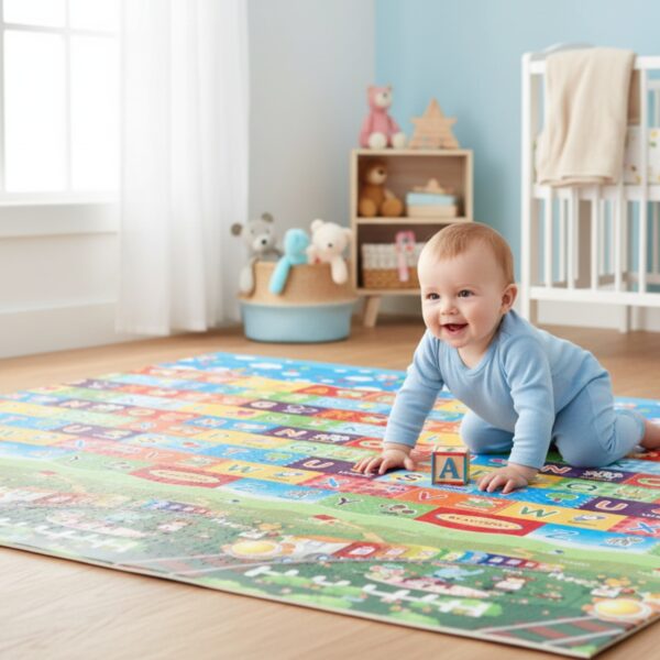 7 Alfombra Antigolpes Bebe Reversible LETRAS-CIUDAD 200x180 cm y 1,5 cm Grosor