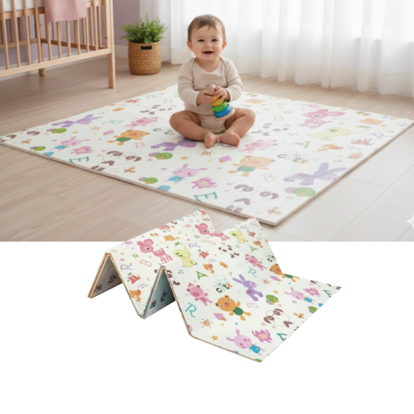 8 Alfombra Antigolpes Bebe Reversible GATITOS- ANIMALES CON LETRAS 200x180 cm y 0,8 cm Grosor