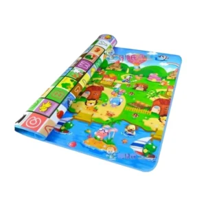 Alfombra 2x180 1 Alfombra Antigolpes Bebe Reversible LETRAS Y ANIMALES 150x180 cm y 0,8 cm Grosor