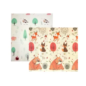 Alfombra Bosque Animales 150 1 Alfombra Antigolpes Bebe Reversible BOSQUE -ANIMALES 150x180 cm y 0,8 cm Grosor