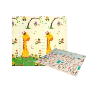 Alfombra Antigolpes para bebes Jirafa Ciudad Alfombra Antigolpes Bebe Reversible JIRAFA-CIUDAD 200x180 cm y 1cm Grosor
