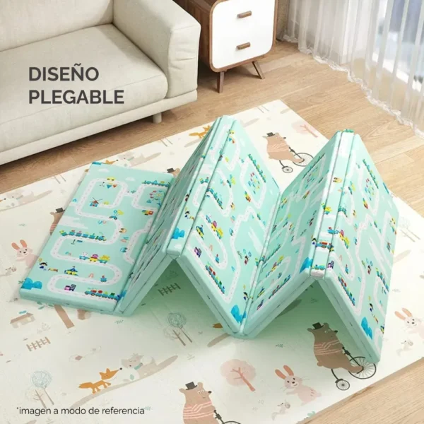 Alfombra Jirafa Ciudad 7 Alfombra Antigolpes Bebe Reversible JIRAFA-CIUDAD 200x180 cm y 1cm Grosor