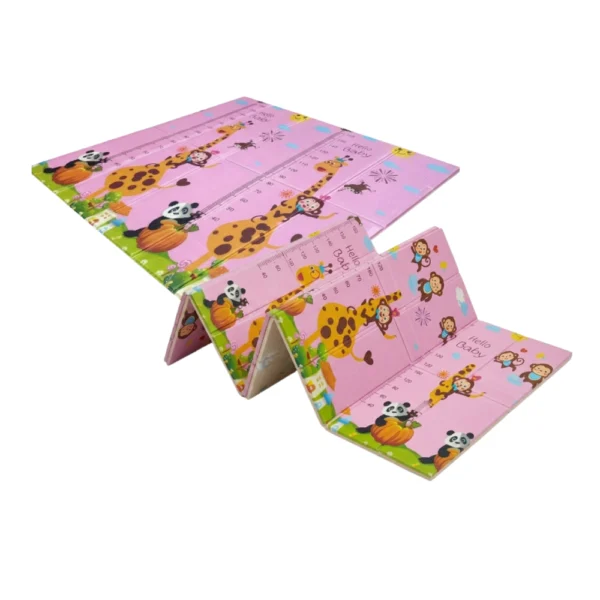 Alfombra Antigolpes Bebe Reversible BOSQUE -JIRAFA ROSA 150x180 cm y 0,8 cm Grosor