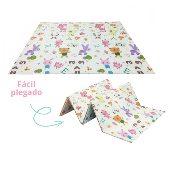 Alfombra Antigolpes Bebe Reversible JIRAFA- ANIMALES LETRAS 150x180 cm y 0,8 cm Grosor