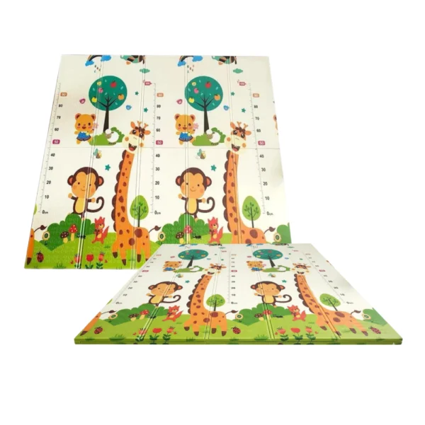 Alfombra Antigolpes Bebe Reversible JIRAFA- ANIMALES LETRAS 150x180 cm y 0,8 cm Grosor