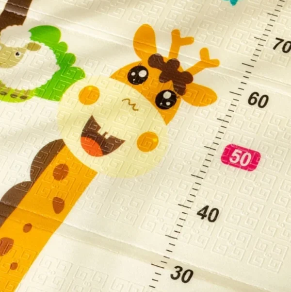 Alfombra Antigolpes Bebe Reversible JIRAFA- ANIMALES LETRAS 150x180 cm y 0,8 cm Grosor