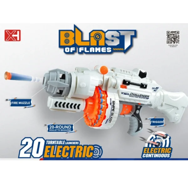Ametralladora 4 Pistola Ametralladora Eléctrica Blanca Lanzadora De Dardos