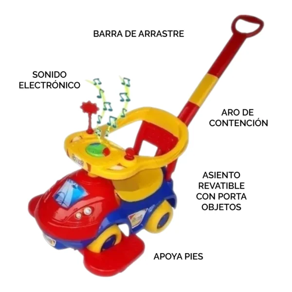 Andadador 4 Andador 2 En 1 Rondi Funny Top con Sonido y Barra de Empuje