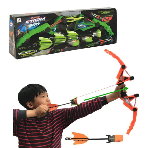 Arco Flecha 5 Set de Arco y Flecha Silbadora Verde de Juguete Tiro Al Blanco