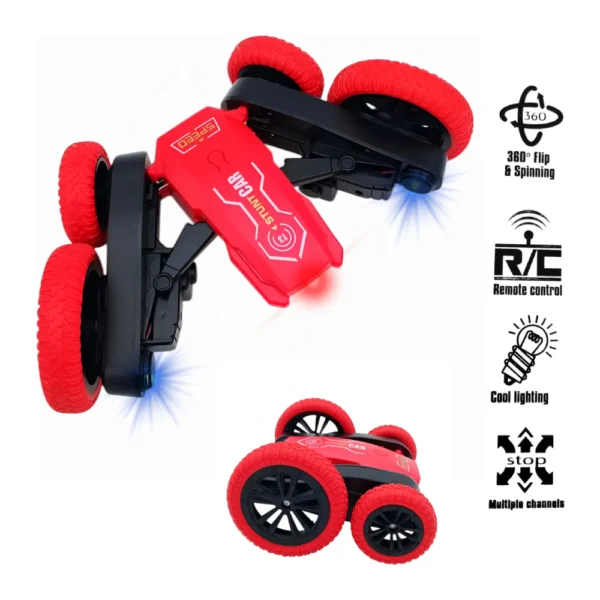 Auto Acrobatico 4 Auto Acrobático Rojo con Control Remoto 27mhz Stunt Car 360°