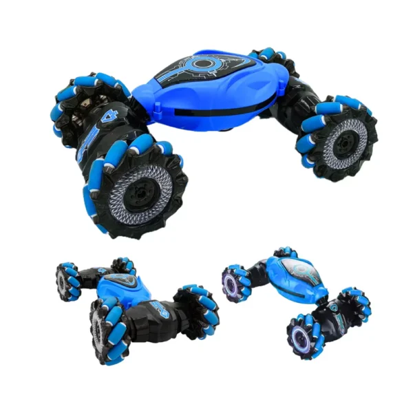 Auto Acrobatico Articulado 2 Auto Control Remoto Acrobático Azul Giro 360° tracción integral