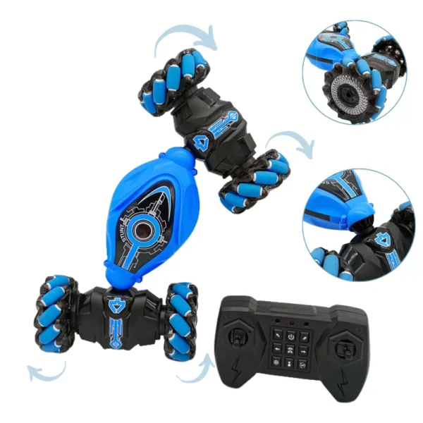 Auto Acrobatico Articulado 3 Auto Control Remoto Acrobático Azul Giro 360° tracción integral