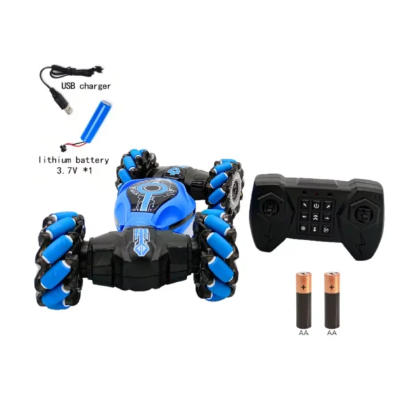 Auto Acrobatico Articulado 4 Auto Control Remoto Acrobático Azul Giro 360° tracción integral