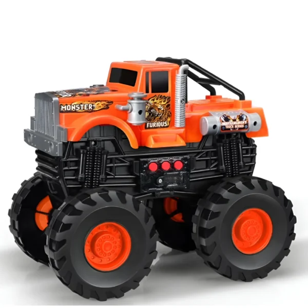 Auto Monster N 2 Camión Monster Truck Naranja Off Road con Luz y Música