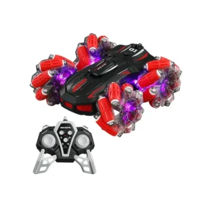 Auto Spray Auto a Control Remoto Stunt Spray con Humo Real, Luces LED y Giros 360° Rojo